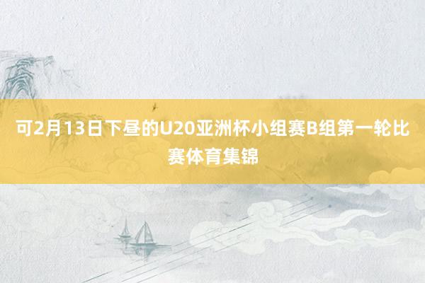可2月13日下昼的U20亚洲杯小组赛B组第一轮比赛体育集锦