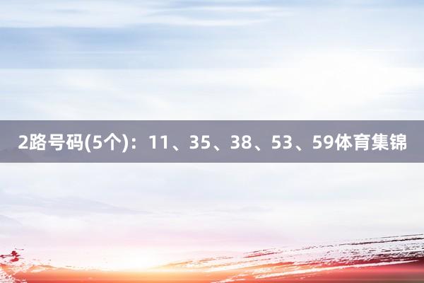 2路号码(5个)：11、35、38、53、59体育集锦
