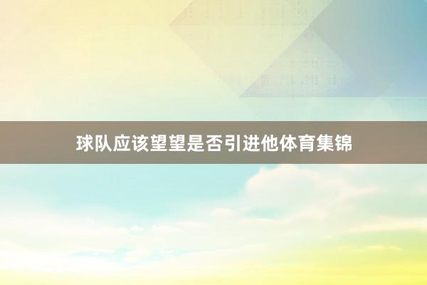 球队应该望望是否引进他体育集锦