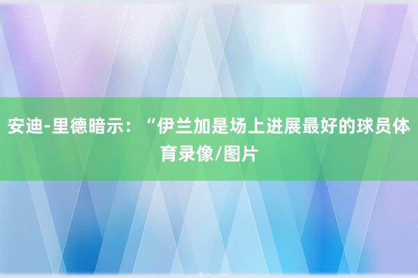 安迪-里德暗示：“伊兰加是场上进展最好的球员体育录像/图片