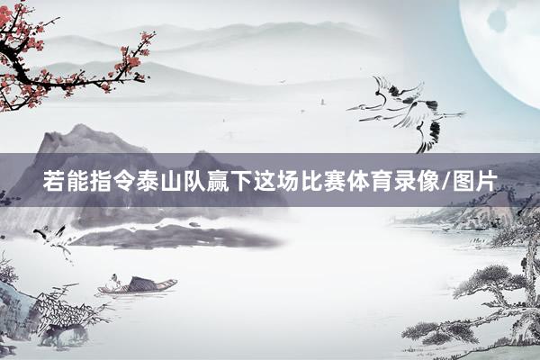 若能指令泰山队赢下这场比赛体育录像/图片