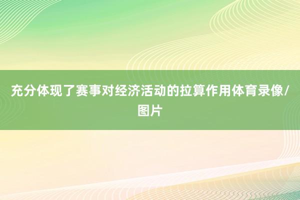 充分体现了赛事对经济活动的拉算作用体育录像/图片