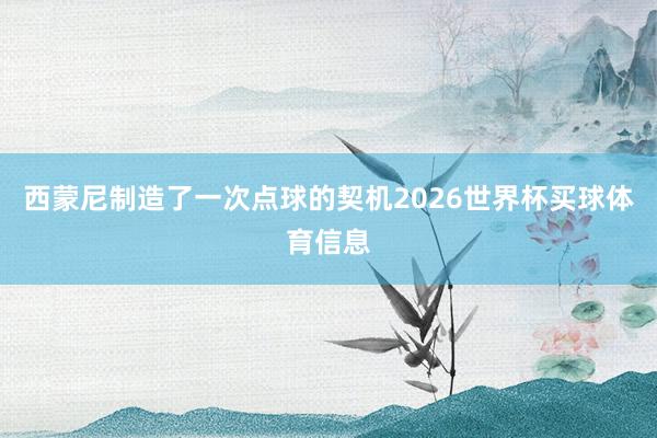 西蒙尼制造了一次点球的契机2026世界杯买球体育信息