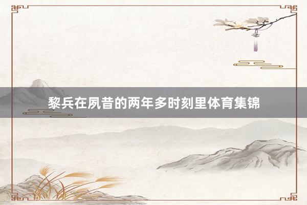 黎兵在夙昔的两年多时刻里体育集锦
