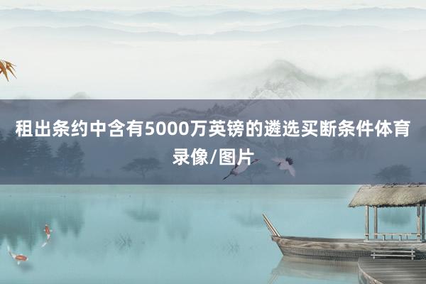 租出条约中含有5000万英镑的遴选买断条件体育录像/图片