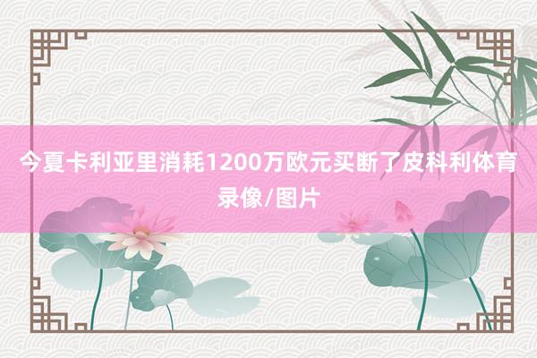 今夏卡利亚里消耗1200万欧元买断了皮科利体育录像/图片