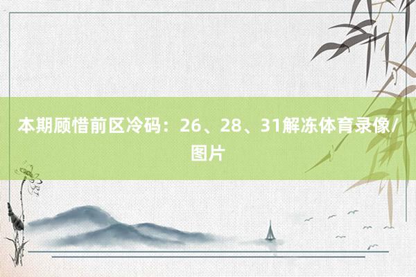 本期顾惜前区冷码：26、28、31解冻体育录像/图片