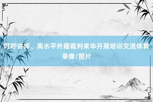 叮咛讲师、高水平外籍裁判来华开展培训交流体育录像/图片