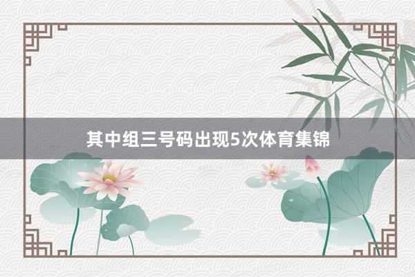 其中组三号码出现5次体育集锦