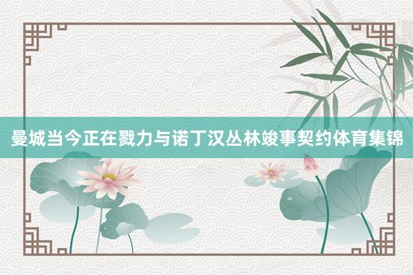 曼城当今正在戮力与诺丁汉丛林竣事契约体育集锦